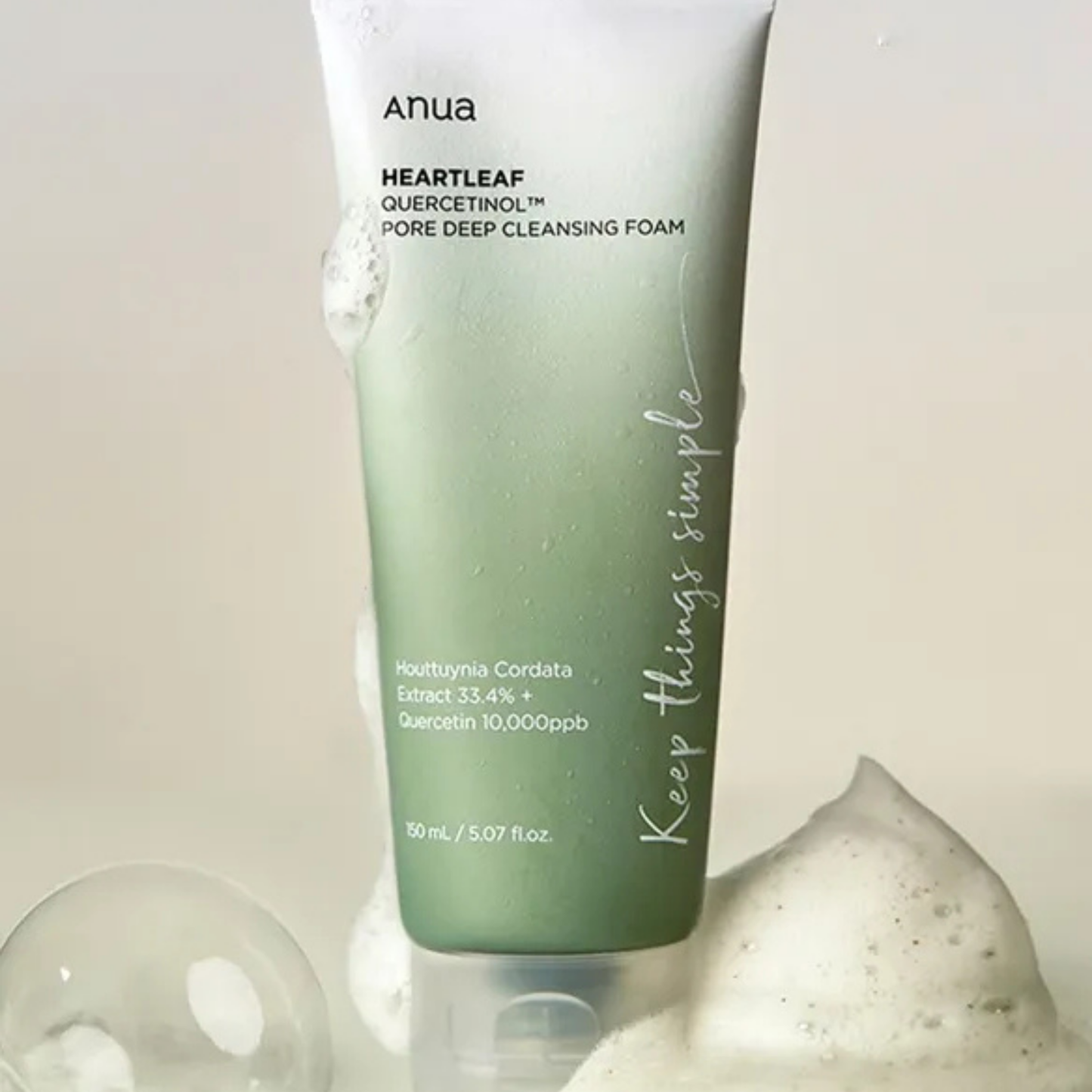 Anua -TISZTÍTÓ HAB- Heartleaf quercentiol pore deep cleansing foam 150ml